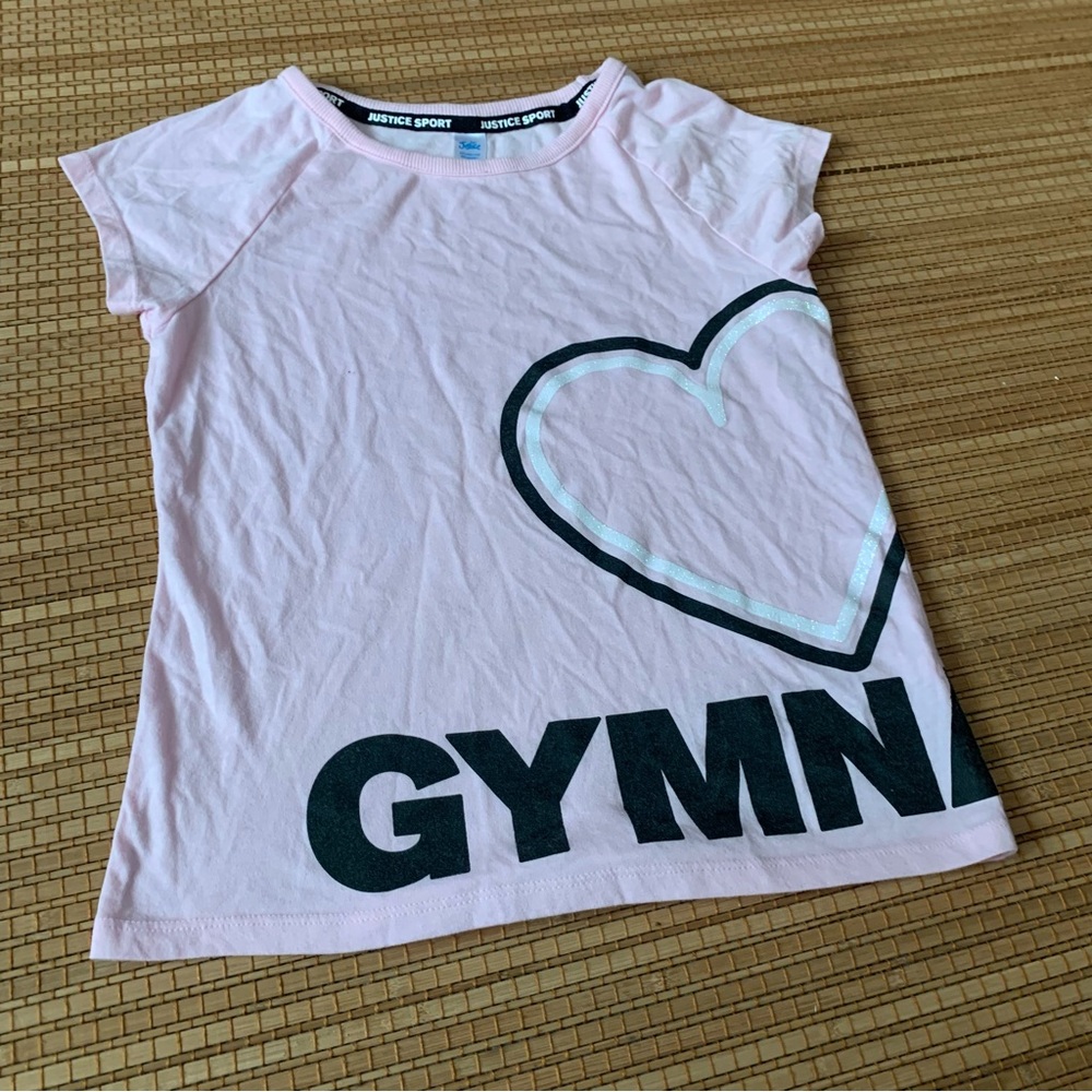 Justice sport pink T-shirt size 8